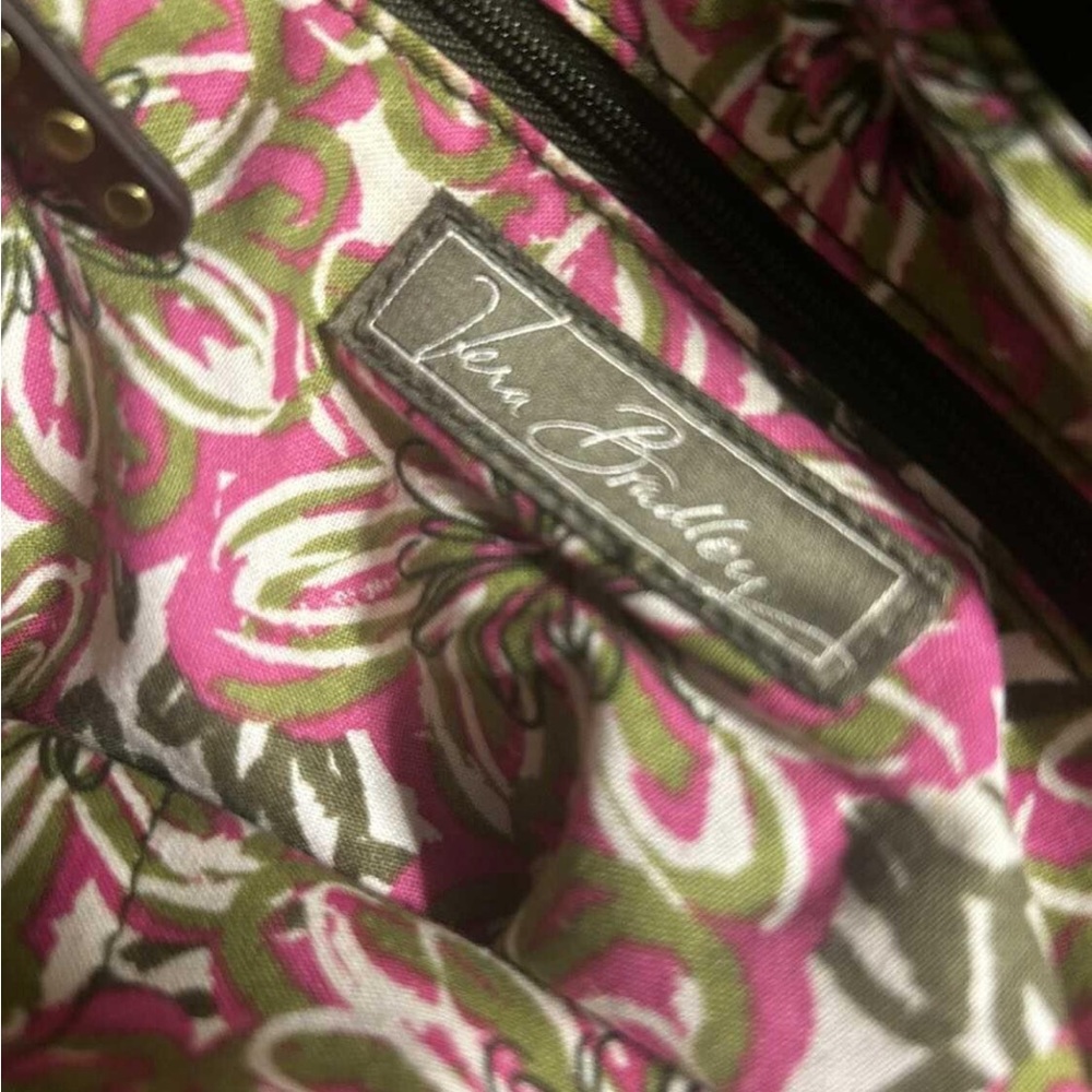 EUC Vera Bradley Army Green tote - Picture 3 of 5